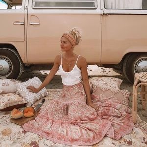 spell poinciana maxi skirt